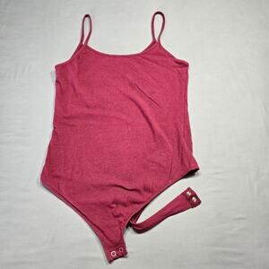 Lime Blue Red Burgundy Stretch Bodysuit Leotard High Thigh Thong Womens Size M